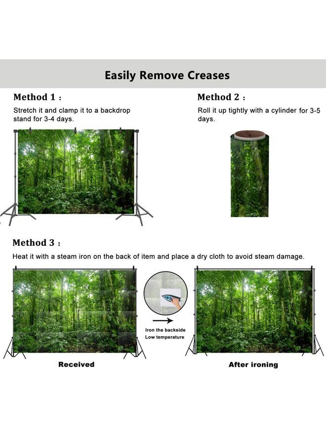 YongFoto 8x6.5ft Jungle Forest Trees Backdrops for Photography Summer Woods Wonderland Trees Plant Spring Nature Landscape Photography Background Picnic Camping Girl Boy Scouts Adventure Photo Studio  - Image 5