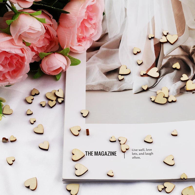 LUSTRIB 200PCS Cute Wooden Heart for Crafts, 0.5 Inch Unfinished Mini Tiny Wood Hearting for Valentine's Day, Small Cutout Hearting Shapes Sign Tags/Wood Hearts Cutout Slices for Birthday Party, Wedding - Image 5