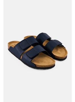 Algspar Men Slip On Cork Sandals, Navy  - Image 1