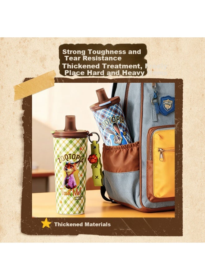 Germ Zootopia Collaboration Insulated Coffee Cup 550ml Judy Blue Double Drinking Straw Cup For Men And Women Students - Image 4
