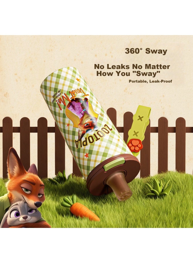 Germ Zootopia Collaboration Insulated Coffee Cup 550ml Judy Blue Double Drinking Straw Cup For Men And Women Students - Image 3