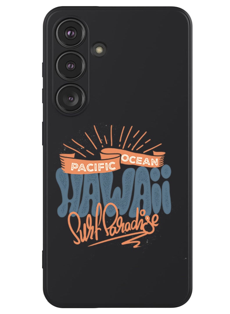 Theodor Protective Slim Fit Case Liquid Silicone Cover with Full Body Protection Anti-Scratch Shockproof Case For Samsung Galaxy S24 (Black) - Hawaii Surf Paradise Pacific - Image 1