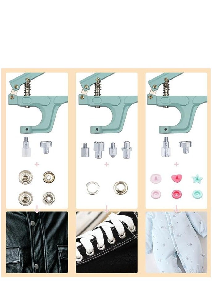 Excefore Plastic and Metal Snap Buttons with Snaps Pliers Set, 300 Sets Plastic and Metal Snap Buttons for Sewing and Crafting (Green) - Image 3