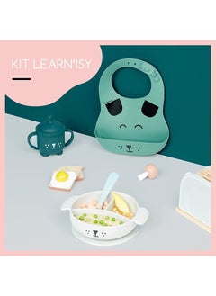 babymoov Learn Isy 4 Pieces Silicone Meal Set For Babies, Bpa Free And Dishwasher Safe , 15 - 24 Months – Blue Dog  - Image 5