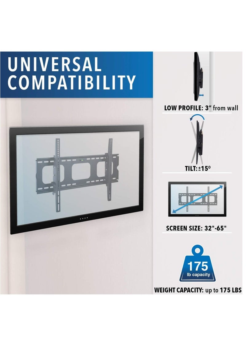 Generic TV Wall Mount Bracket For Samsung Sony Vizio LG TCL Element 32 40 42 47 50 55 60 65 Inch TVs VESA 200x200 400x400 600x400, 750x450 Compatible Premium Tilt 175 Lbs Capacity  - Image 3