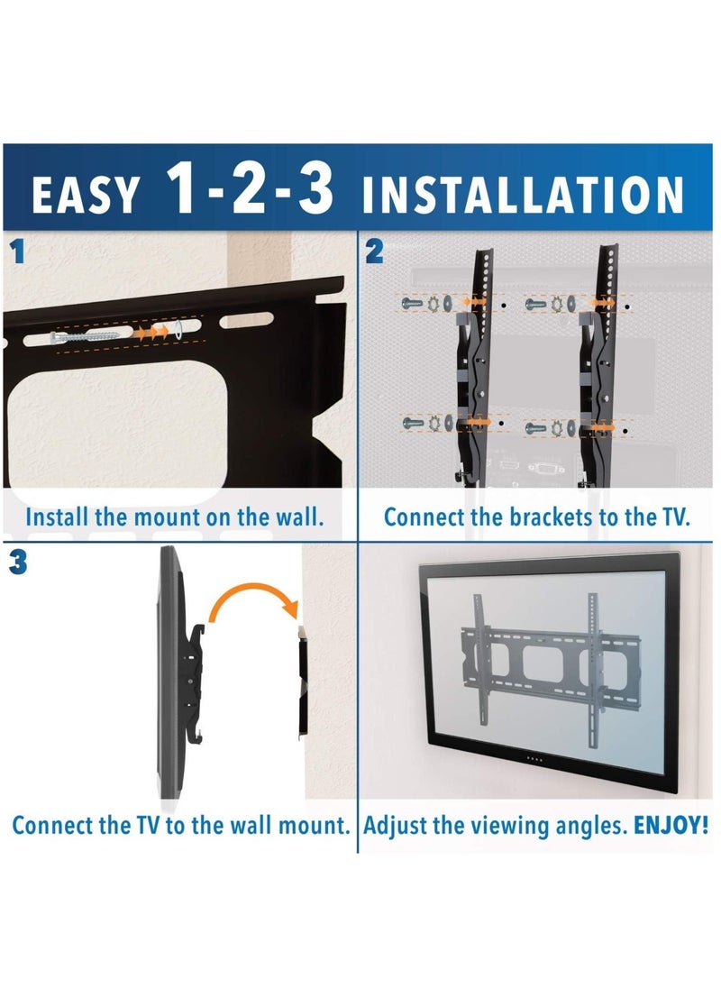 Generic TV Wall Mount Bracket For Samsung Sony Vizio LG TCL Element 32 40 42 47 50 55 60 65 Inch TVs VESA 200x200 400x400 600x400, 750x450 Compatible Premium Tilt 175 Lbs Capacity  - Image 4
