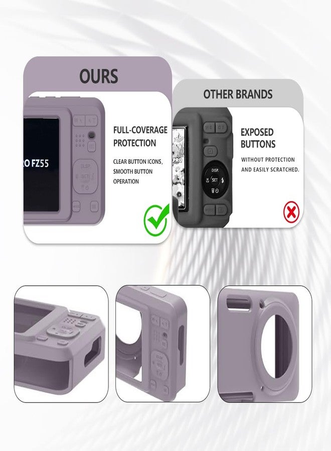 Tedubax Case for Kodak PIXPRO FZ55,FZ55 accessories,Soft Silicone Protective Case,Comes with 2 Screen Protectors and 1 Wrist Strap - Rose grey - Image 3