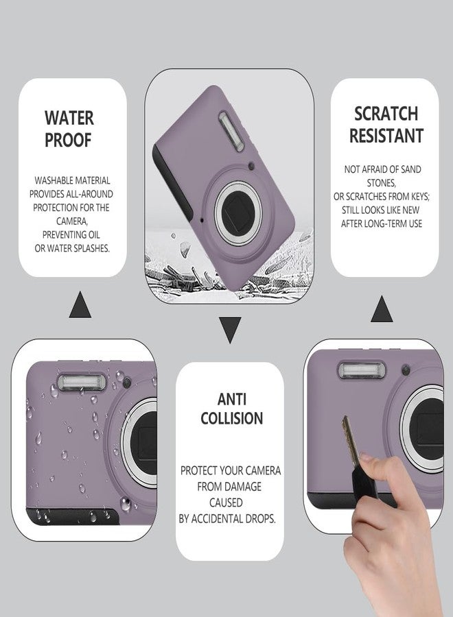 Tedubax Case for Kodak PIXPRO FZ55,FZ55 accessories,Soft Silicone Protective Case,Comes with 2 Screen Protectors and 1 Wrist Strap - Rose grey - Image 4