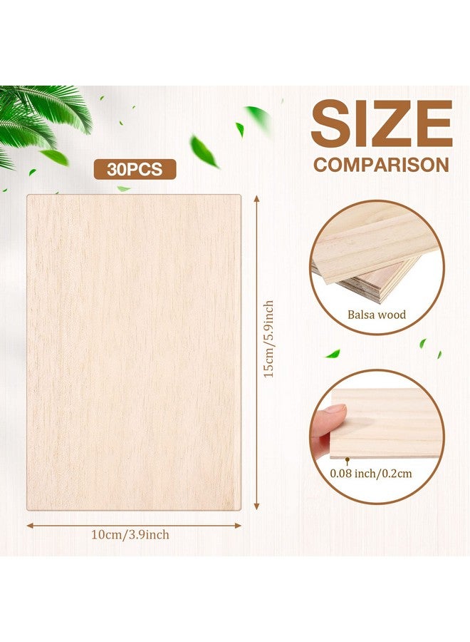 Qunclay 30 Pack 4 X 6 Inch Balsa Wood Sheets Thin Plywood Wood Sheets Balsa Wood Sheets For Crafts Unfinished Wood Sheets For Architectural Models Painting Wood Engraving Wood Cutting Wood Airplane Kits - Image 2