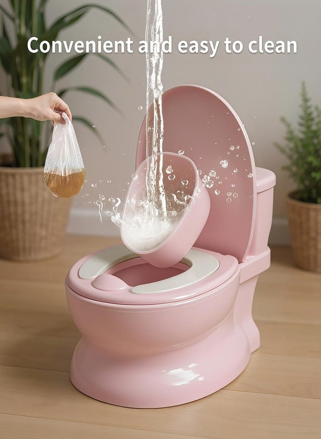 PipNest Realistic Potty Training Toilet - Flushing Sounds, Wipes Storage, Disposable Liners, Easy to Clean for Toddler Boys and Girls (Pink) - Image 4