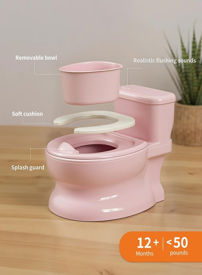 PipNest Realistic Potty Training Toilet - Flushing Sounds, Wipes Storage, Disposable Liners, Easy to Clean for Toddler Boys and Girls (Pink) - Image 3