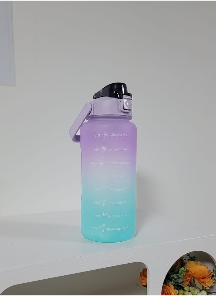 fashionhome 2000 ml Portable Leak Proof Cute Water Bottle with Time Marker and Carry Handle  - Image 1