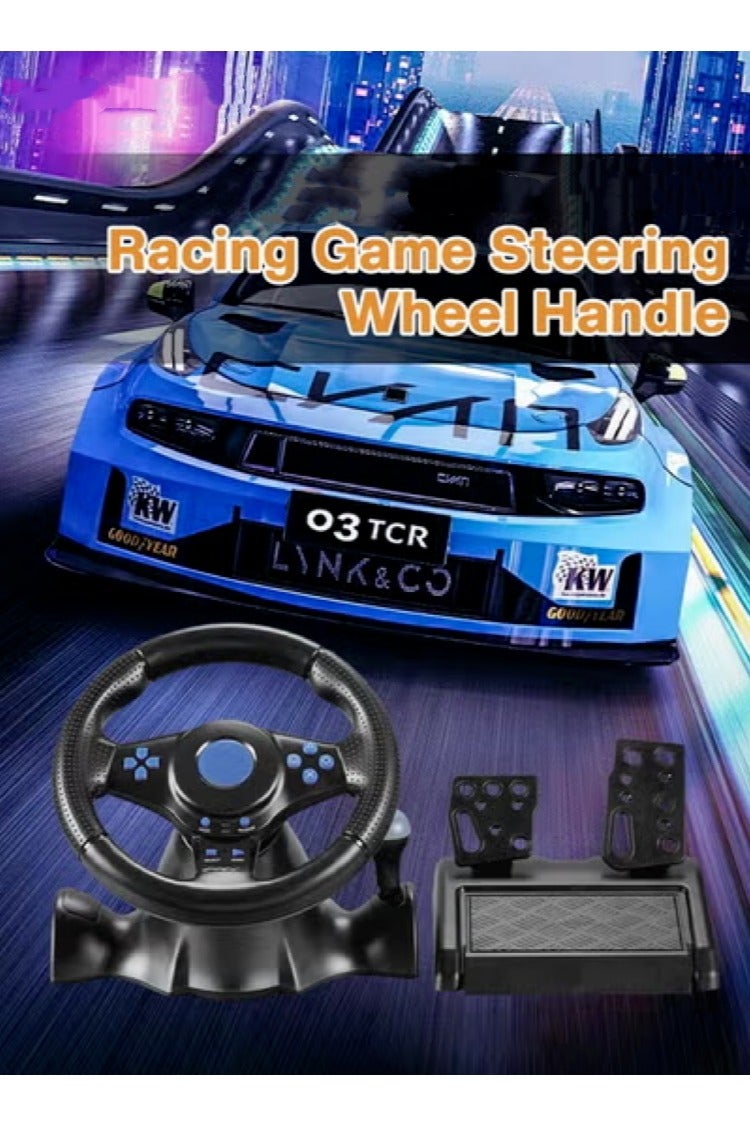 7-in-1 Game Racing Steering Wheel and Pedals for Switch/ps4/ps3/pc/Xbox 360/Xbox One/Android, 180 Degree Driving Force Sim Game Steering Wheel, Responsive Driving Design - Image 2