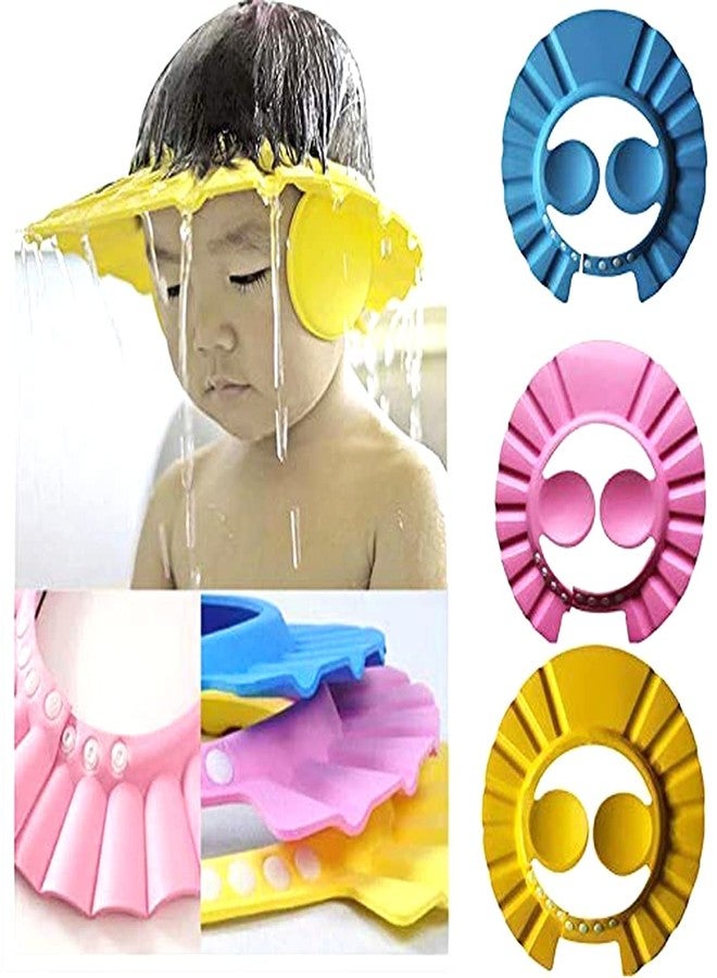 AUF baby shower caps Adjustable Safe Soft Bathing Baby Shower Children, Baby Bath Cap Shower Protection For Eyes And Ear, Bathing Baby Shower Cap, Baby bath Cap, Baby Shower Cap (pack of 1) (Yellow) - Image 4