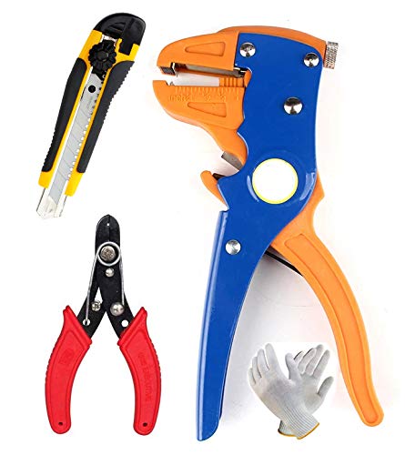 Digital Craft Automatic Wire Strippers Stripping Diameter Can Be Adjusted Automatically for Different Wire Cross Sections 02560mm2 with Safety Hand Gloves - Image 1