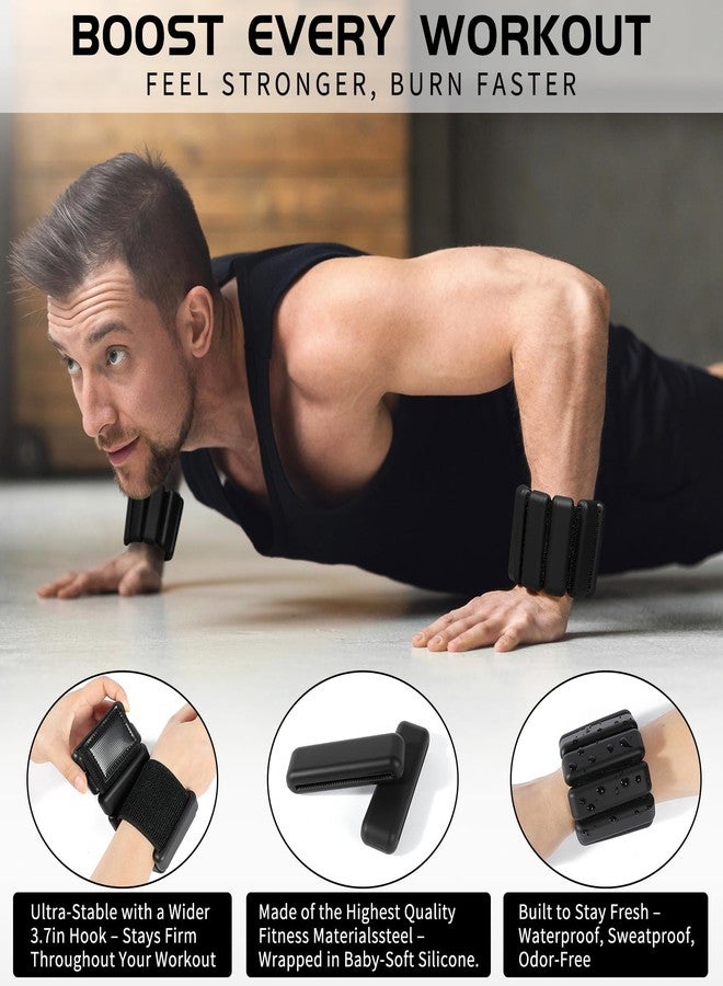 Spectent Ankle & Wrist Weights for Women – Adjustable Silicone Wrist & Ankle Weights, Wearable Arm/Leg Set for Pilates, Yoga, Walking & Strength Training (1lbs Pair Black) - Image 5