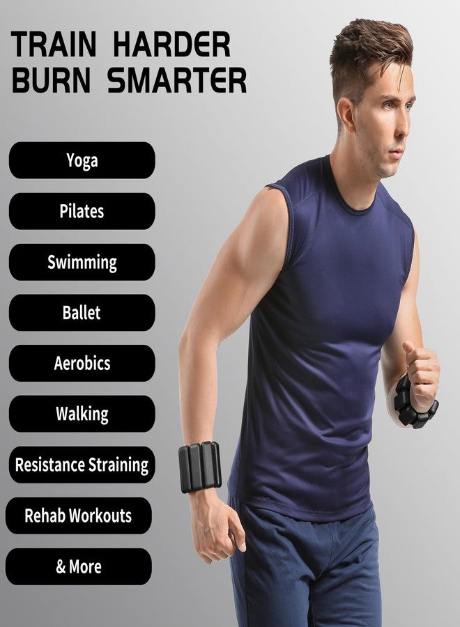 Spectent Ankle & Wrist Weights for Women – Adjustable Silicone Wrist & Ankle Weights, Wearable Arm/Leg Set for Pilates, Yoga, Walking & Strength Training (1lbs Pair Black) - Image 4
