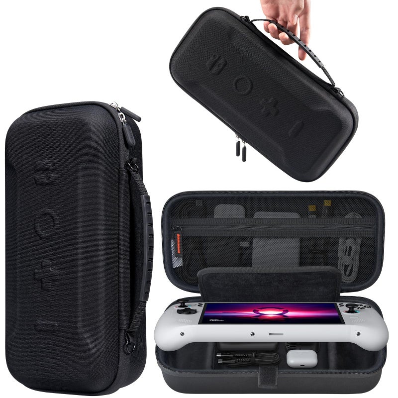 JSAUX Carrying Case for Lenovo Legion Go / Go S / Go 2, Large Capacity Hard Travel Pouch, Screen Protector Cover with Hand Grip, Storage Bag for Console, Controllers and Dock â€“ Black - Image 1