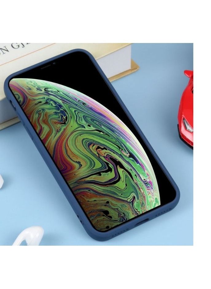 Silicone back cover MagSafe compatible with iPhone X and Xs Dark Blue