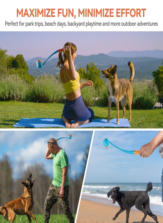 أوول فور بوز قاذفة كرات للكلاب من ALL FOR PAWS مقاس 19.3 بوصة، مزودة بمقبض مريح، لعبة جلب للكلاب مع كرة متوسطة الحجم (2.5 بوصة)، مناسبة للكلاب التي يتراوح وزنها بين 20 و60 رطلاً. - Image 4