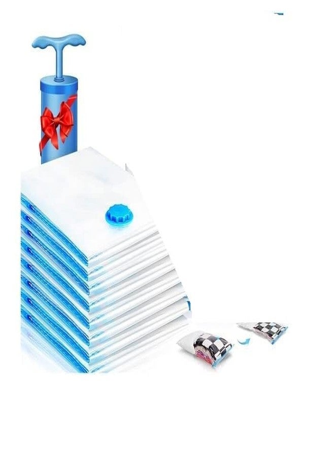 GBEX Reusable Ziplock Vacuum Storage Space Saver plastic Bags for Clothes with Travel Hand Pump - Pack of 6 (2S (50cmx60cm), 2M (60cmx80cm), 2L(70cmx100cm) - Image 2