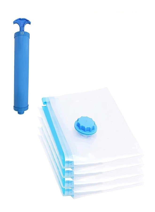 GBEX Reusable Ziplock Vacuum Storage Space Saver plastic Bags for Clothes with Travel Hand Pump - Pack of 6 (2S (50cmx60cm), 2M (60cmx80cm), 2L(70cmx100cm) - Image 1
