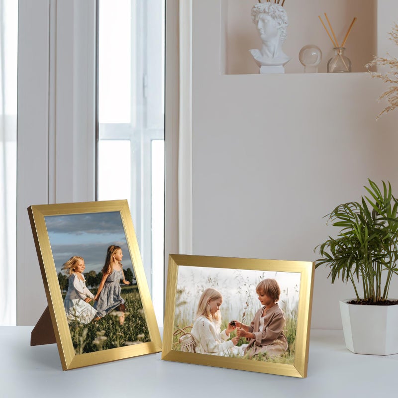 Hoikwo 18 Packs 3.5x5 Gold Multi Plastic Picture Frames Set with Plastic Cover for Family Photos, Artwork, Light Weight Bulk 3.5 by 5 Frames Pack for Wall Hanging and Table, Stylish Picture Frames - Image 5