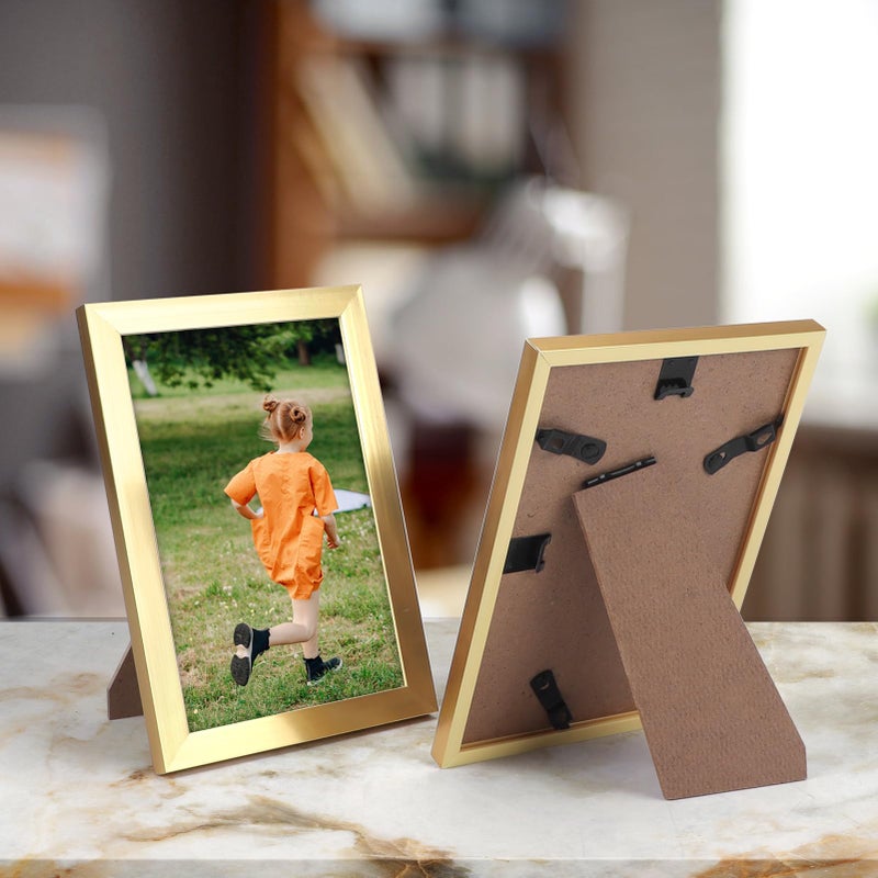 Hoikwo 18 Packs 3.5x5 Gold Multi Plastic Picture Frames Set with Plastic Cover for Family Photos, Artwork, Light Weight Bulk 3.5 by 5 Frames Pack for Wall Hanging and Table, Stylish Picture Frames - Image 4