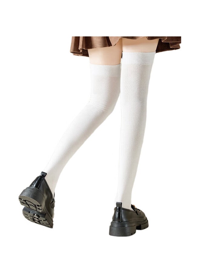 MIIOW White Socks For Women, Mid-Calf Socks, Summer Jk Thigh-High Socks, Big Leg Socks, Mid-Calf Socks, Women'S Combination Pack - Image 1