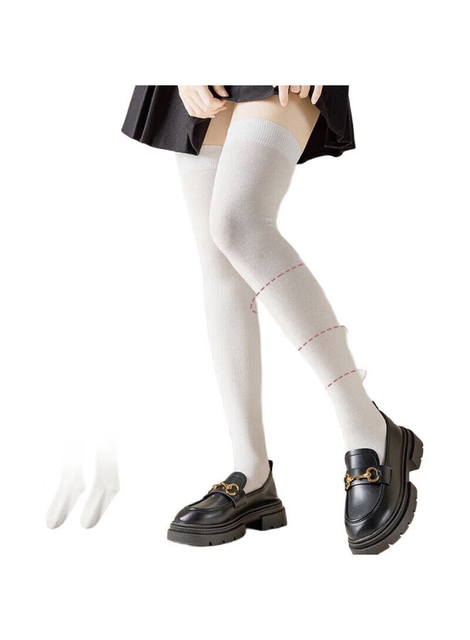 MIIOW White Socks For Women, Mid-Calf Socks, Summer Jk Thigh-High Socks, Big Leg Socks, Mid-Calf Socks, Women'S Combination Pack - Image 3
