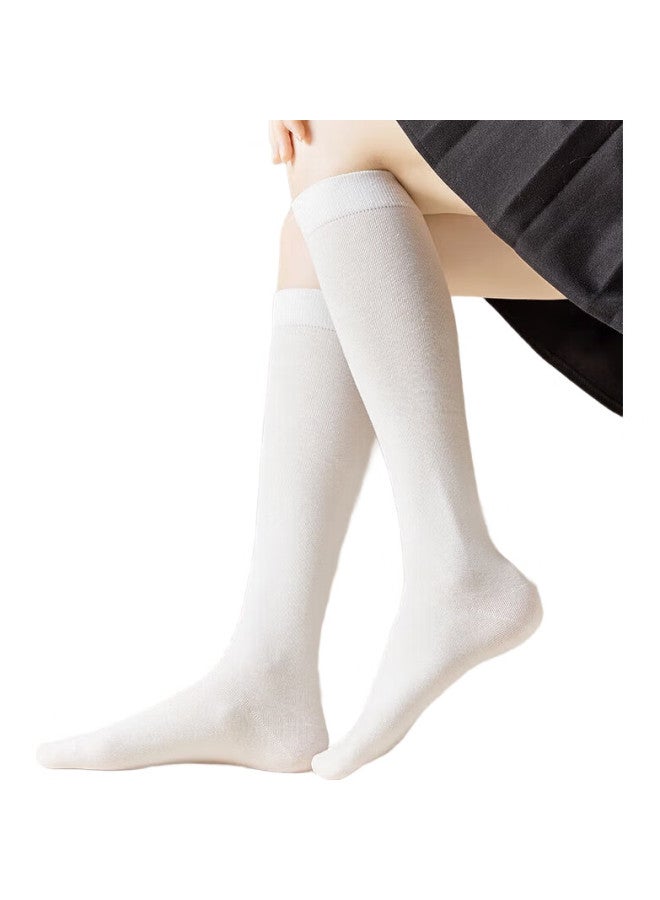 MIIOW White Socks For Women, Mid-Calf Socks, Summer Jk Thigh-High Socks, Big Leg Socks, Mid-Calf Socks, Women'S Combination Pack - Image 2
