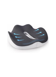 KASTWAVE Seat Cushion for Office, 3D Full Wrap Memory Foam Chairs Cushions, for Pressure Relief Sciatica and tailbone Back Pain Relief, Ergonomic Pillow Memory Foam Coccyx Pad for Office Home Car (Grey)  - Image 1