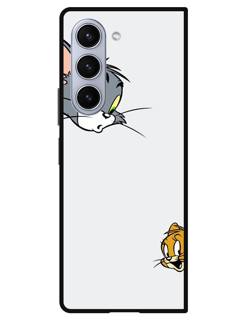 Theodor Protective Case Anti Scratch Shock Proof Bumper Cover For Samsung Galaxy Z Fold 5 Tom Jerry - Image 1