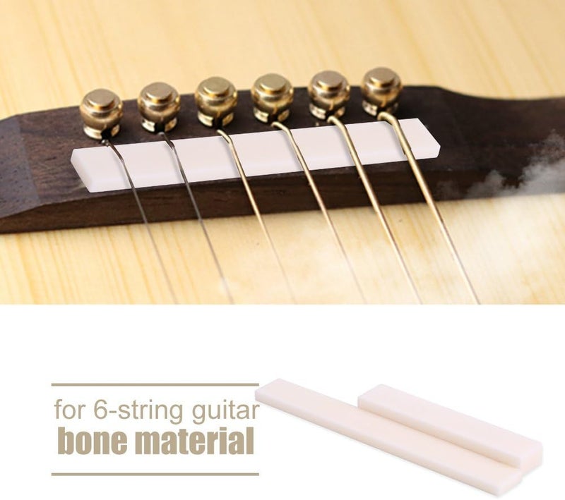 comfrt Guitar Saddle Nut, Replacement Parts Bone Saddle Nut Slotted Set Performance Accessories - Image 5