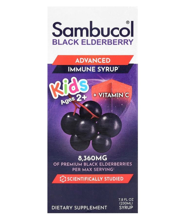 Kids Black Elderberry Advanced Immune Syrup Ages 2+ 8360 mg 7.8 fl oz (230 ml)