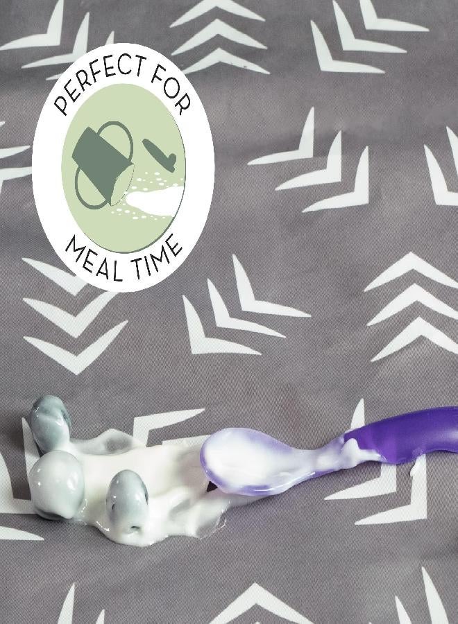 S&T INC. Splat Mat for Under High Chair, Water Resistant Floor Mat, 42 Inches by 42 Inches, Grey Scatter - Image 2