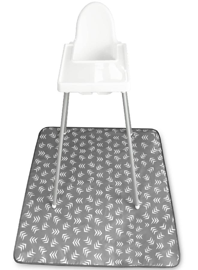 S&T INC. Splat Mat for Under High Chair, Water Resistant Floor Mat, 42 Inches by 42 Inches, Grey Scatter - Image 1