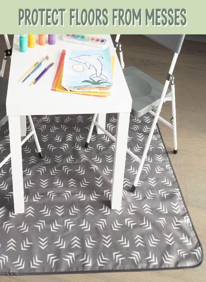 S&T INC. Splat Mat for Under High Chair, Water Resistant Floor Mat, 42 Inches by 42 Inches, Grey Scatter - Image 4