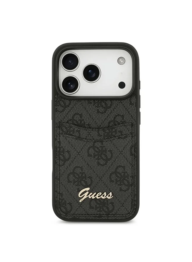 GUESS iPhone 17 Pro Max PU Case With Cardslot & Script Metal Logo / Ultra Slim / lightweight design / Easy Installation - Black