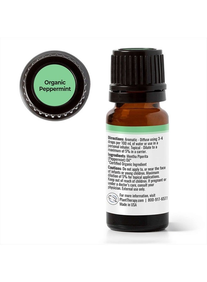 Plant Therapy Organic Peppermint Essential Oil 100% Pure, USDA Certified Organic, Undiluted, Natural Aromatherapy, Therapeutic Grade 10 mL (1/3 oz) - Image 3