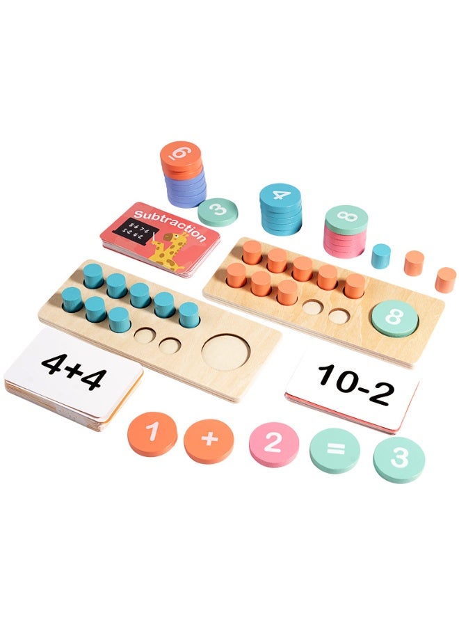 Capstro Wooden Counting & Number Recognition Board Montessori Ten Frame Set for Kids –  with Pegs, Addition & Subtraction Cards | Early Math Learning Toy for Preschool – Ten Frame Set - Image 2