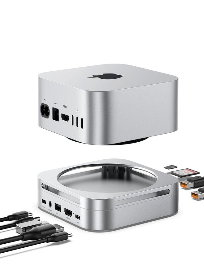 Dralaw Mac mini M4 Dock with NVMe SSD Enclosure, Mac mini M4 Hub 4K@60Hz HDMI, 2x10Gbps USB A, 1x5Gbps USB A, USB-C Charge, SD/TF, Audio 3.5mm, Mac mini Stand Docking Station for Mac mini M4/M4 Pro - Image 1