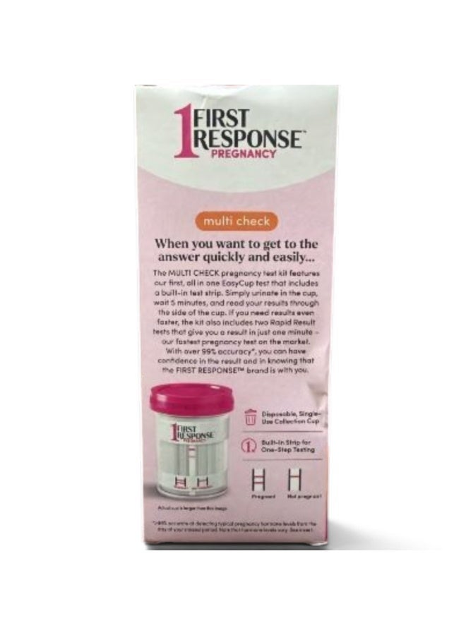 First Response Multi Check Quick & Simple Pregnancy Test Kit, 1 EasyCup Test with Built-in Pregnancy Test Strip, and 2 Rapid Result Pregnancy Tests, 1 Kit Packaging May Vary - Image 3