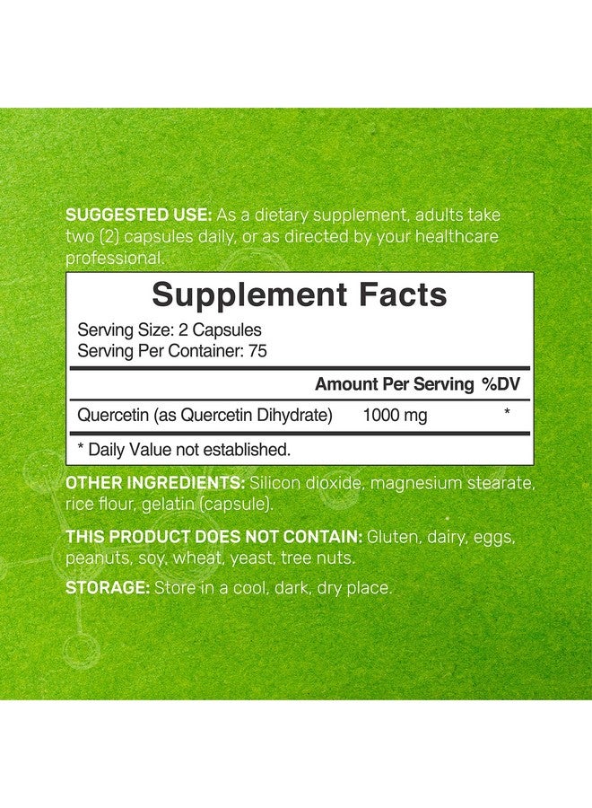 Eagleshine Vitamins Quercetin 1000Mg Per Serving (2 Pack) ; 300 Capsules High Bioavailable Flavonoids Third Party Tested Supports Healthy Immune System Nongmo No Gluten - Image 3