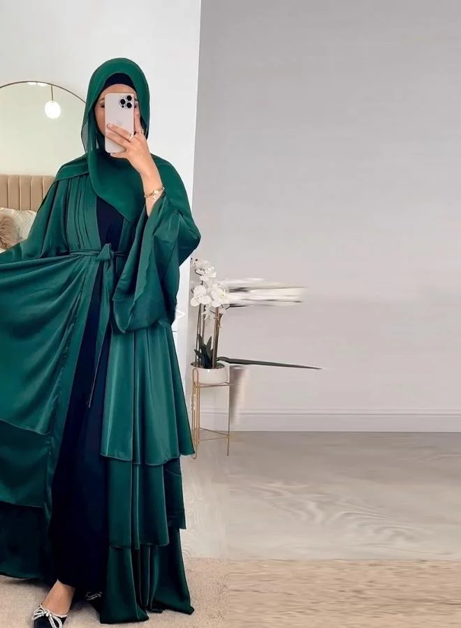 تايك تو عباية سادة - أخضر زمردي