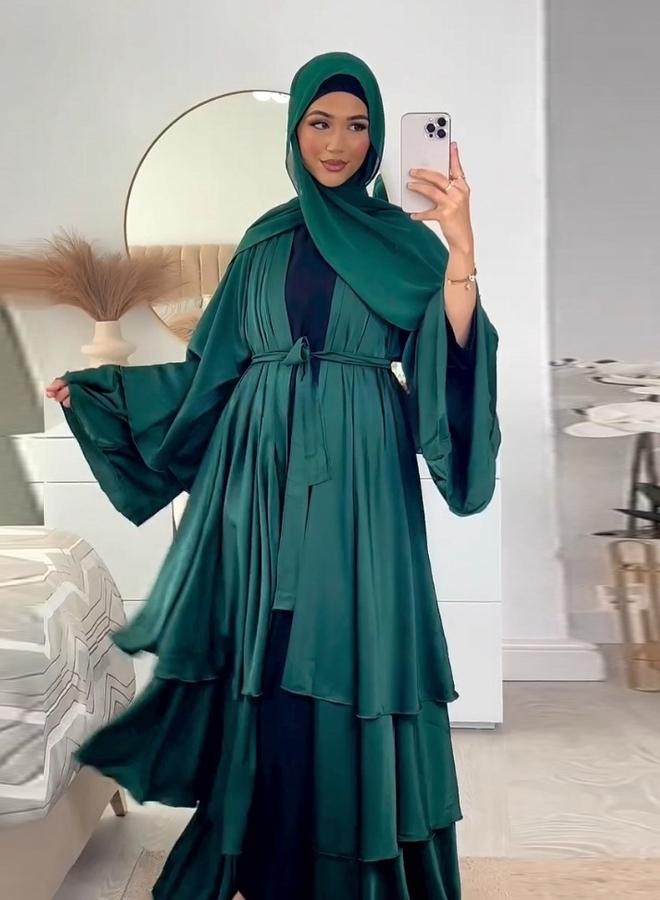 Take Two Emerald Green Plain Abaya - Image 3