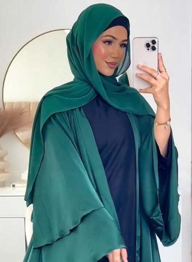 Take Two Emerald Green Plain Abaya - Image 4