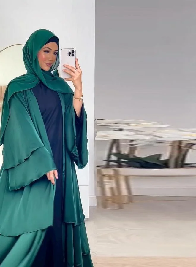 تايك تو عباية سادة - أخضر زمردي