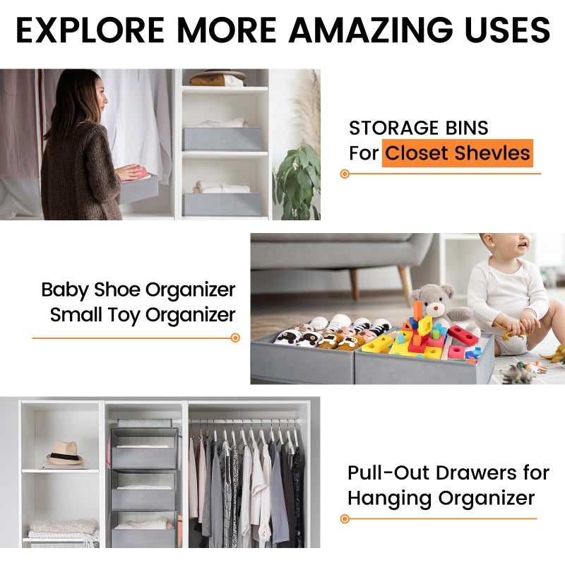 Criusia ã€FAMILY PACKã€‘Drawer Organizer Clothes, 20 Pack Dresser Organizer Bins for Baby Clothes - Underwear Bra Sock Organizer - Fabric Closet Organization and Storage Dividers for Nursery Bedroom Dorm - Image 4