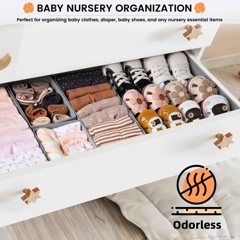 Criusia ã€FAMILY PACKã€‘Drawer Organizer Clothes, 20 Pack Dresser Organizer Bins for Baby Clothes - Underwear Bra Sock Organizer - Fabric Closet Organization and Storage Dividers for Nursery Bedroom Dorm - Image 5